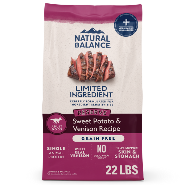 Natural Balance Limited Ingredient Reserve Grain Free Dry Dog Food, Sweet  Potato & Venison Recipe