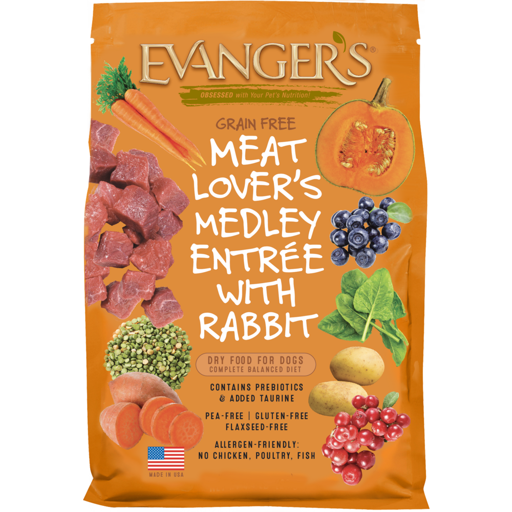 Evanger's Grain Free Meat Lover's Medley with Rabbit Dry Dog Food