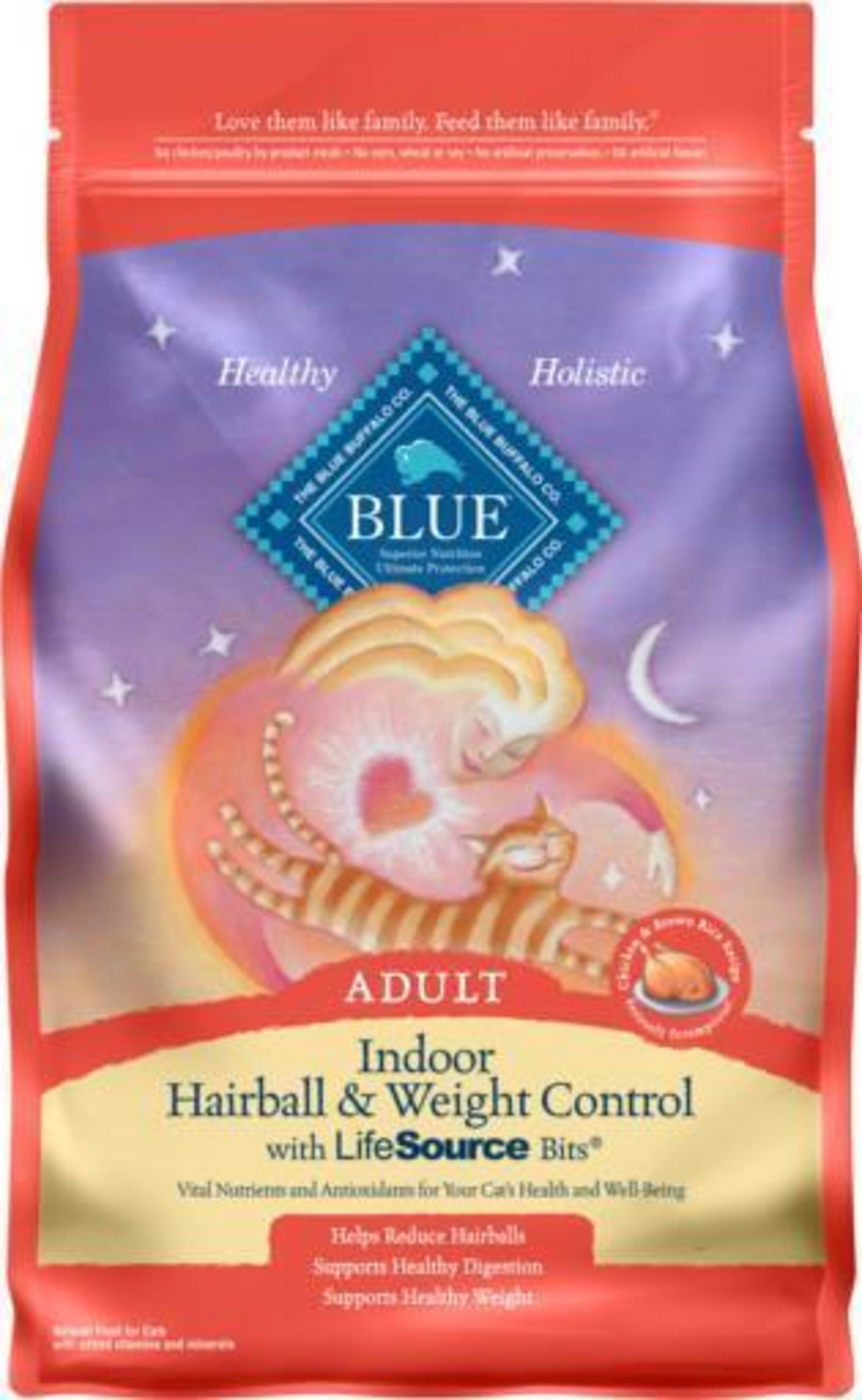 Blue Buffalo Tastefuls Adult Cat Weight & Hairball Control Chicken & Brown Rice Recipe Dry Food