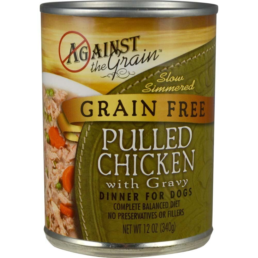 Against the Grain Pulled Chicken in Gravy Canned Dog Food