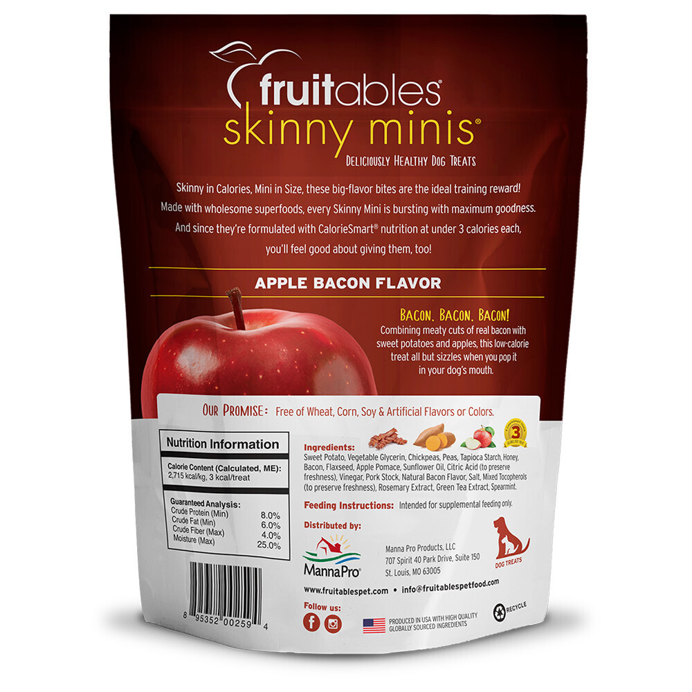 Fruitables Chewy Skinny Minis Apple Bacon Dog Treats