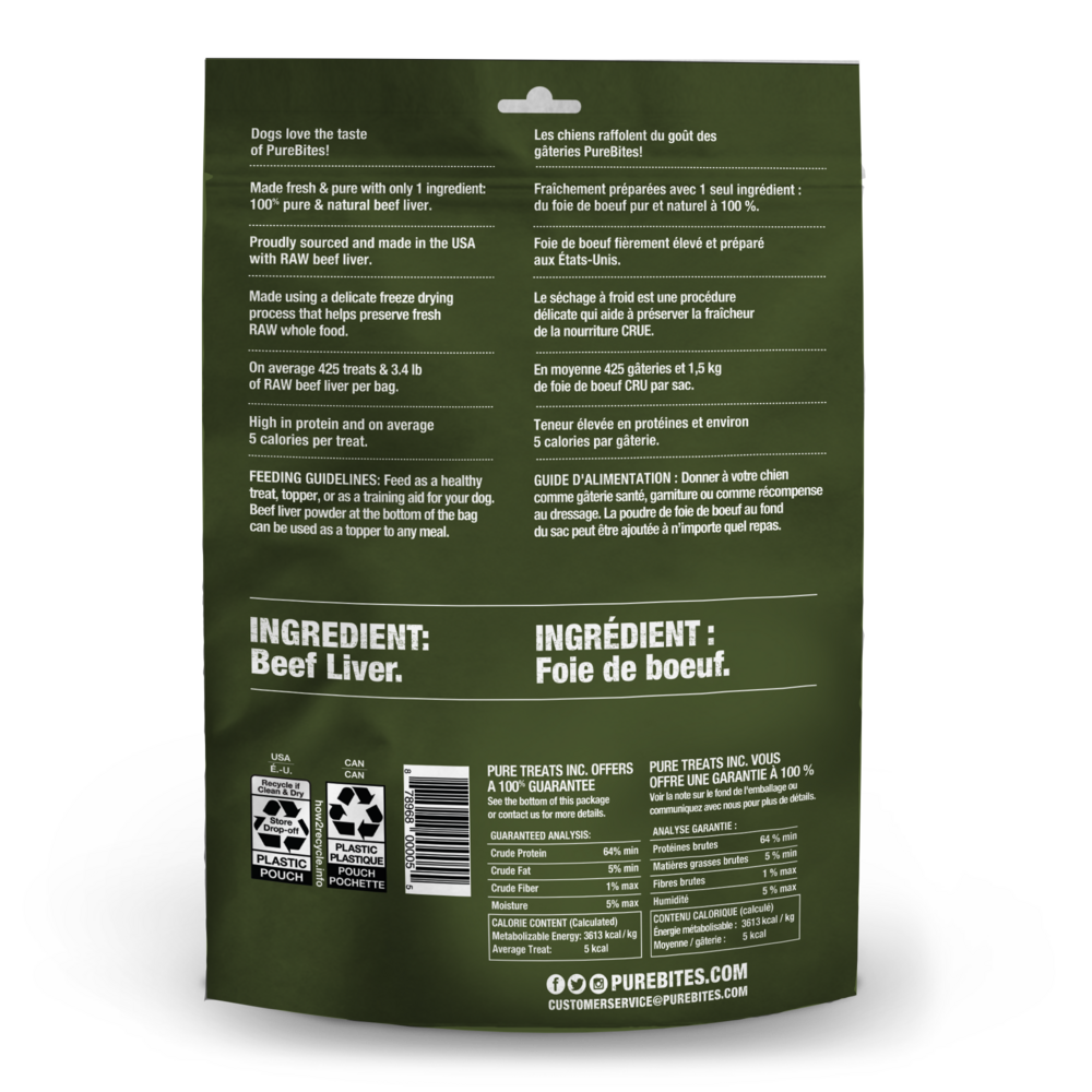 PureBites Freeze Dried Beef Liver Dog Treats