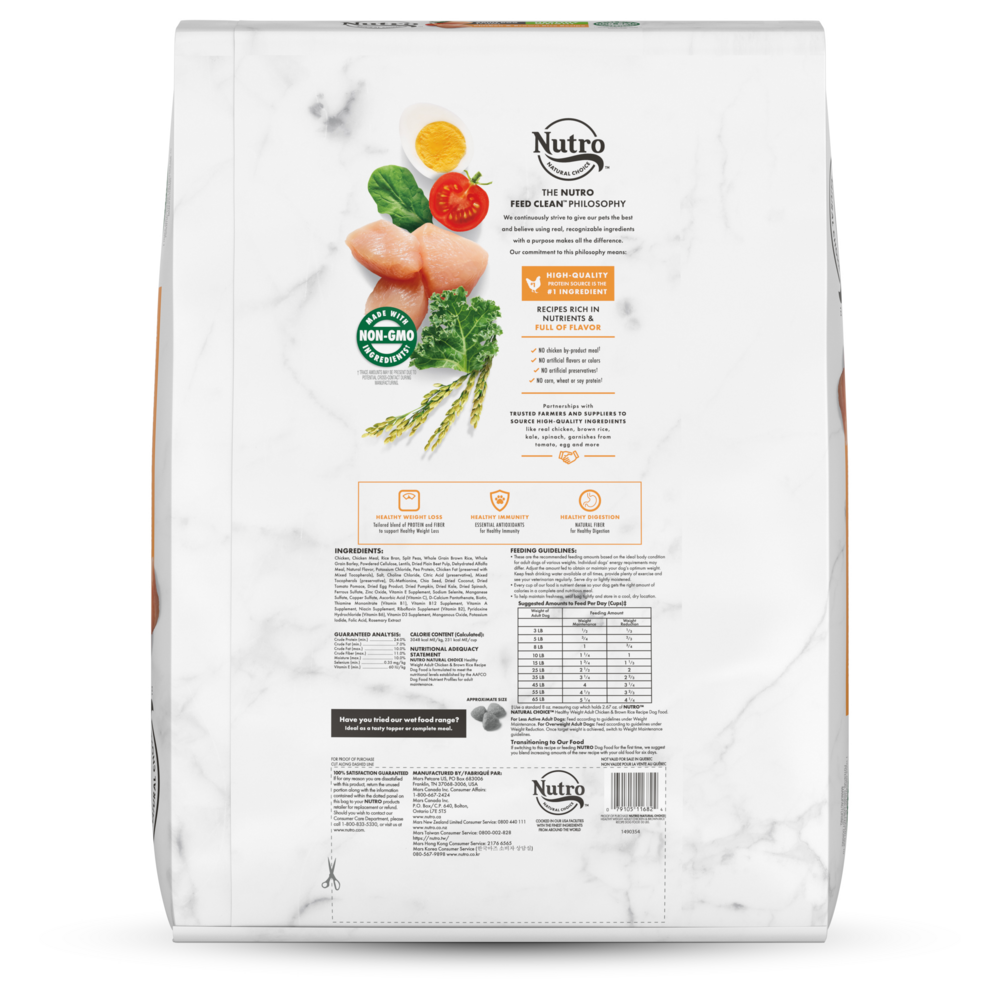 Nutro Wholesome Essentials Healthy Weight Adult Farm-Raised Chicken, Lentils & Sweet Potato Dry Dog Food