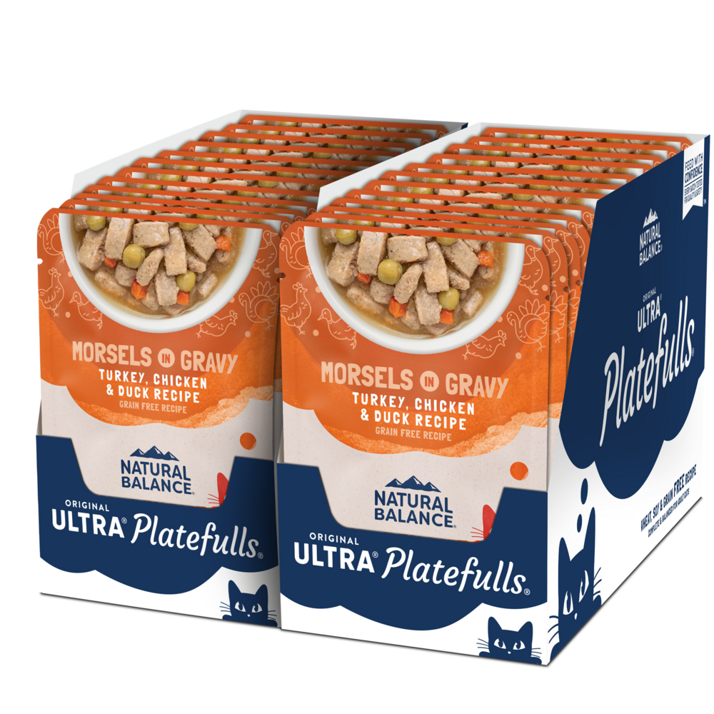 Natural Balance Original Ultra Platefulls Wet Cat Food, Turkey, Chicken, & Duck Morsels in Gravy Recipe