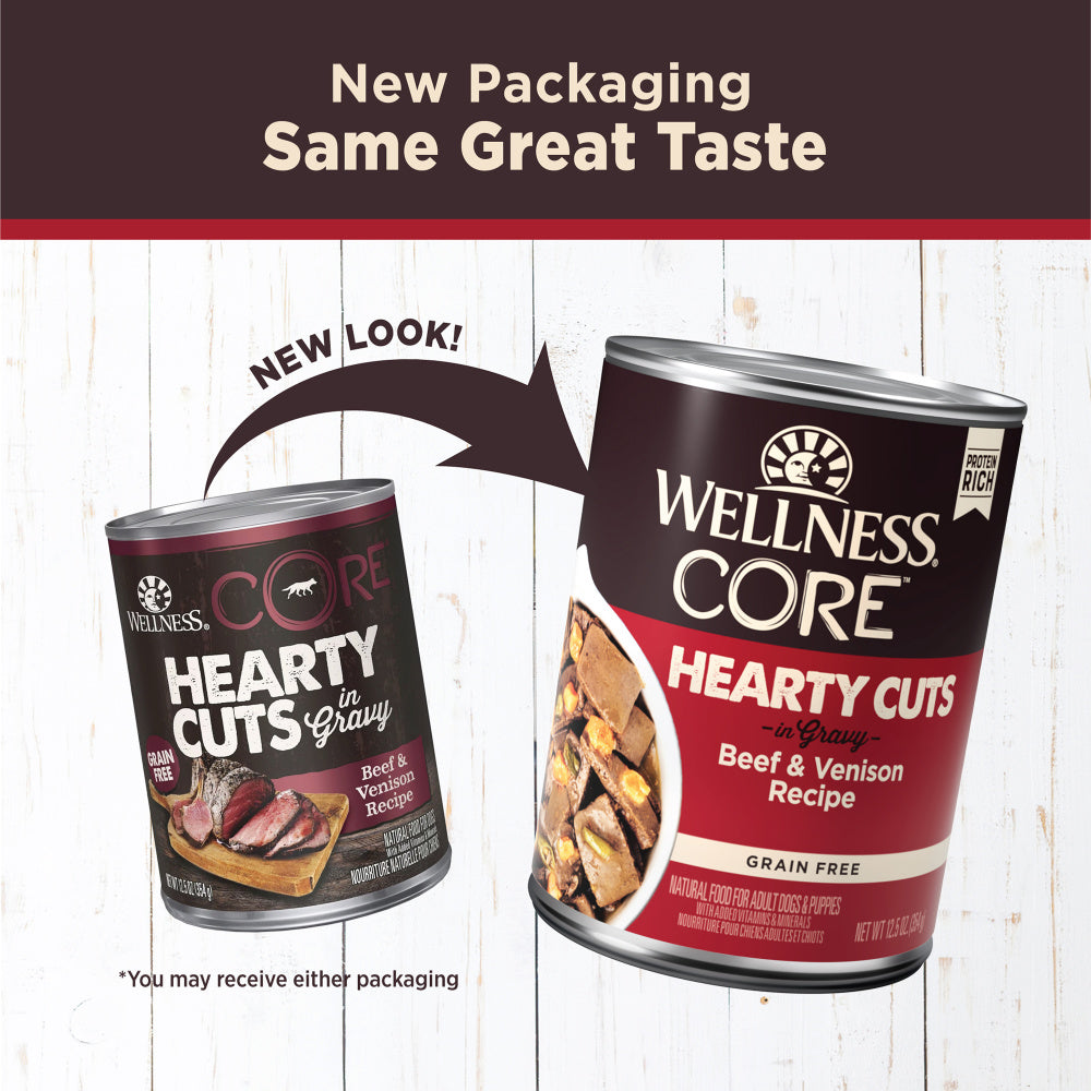 Wellness CORE Natural Grain Free Hearty Cuts Beef and Venison Canned Dog Food