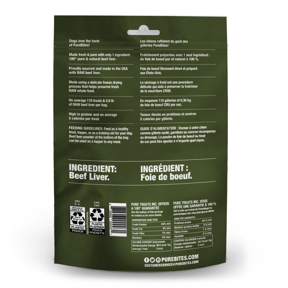 PureBites Freeze Dried Beef Liver Dog Treats