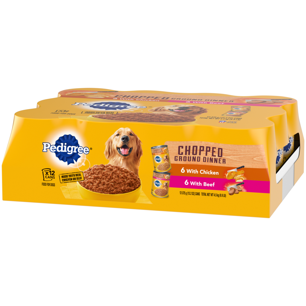 Pedigree Chopped Ground Dinner Multipack with Chicken and Beef Canned Dog Food