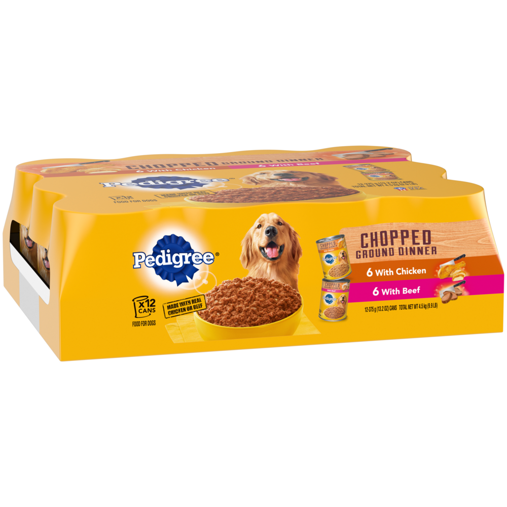 Pedigree Chopped Ground Dinner Multipack with Chicken and Beef Canned Dog Food
