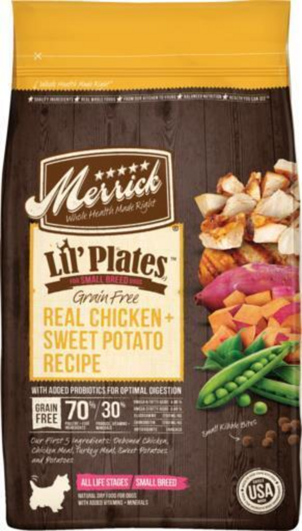 Merrick Lil Plates Small Breed Dog Food Grain Free Real Chicken & Sweet Potato Recipe Small Dog Food