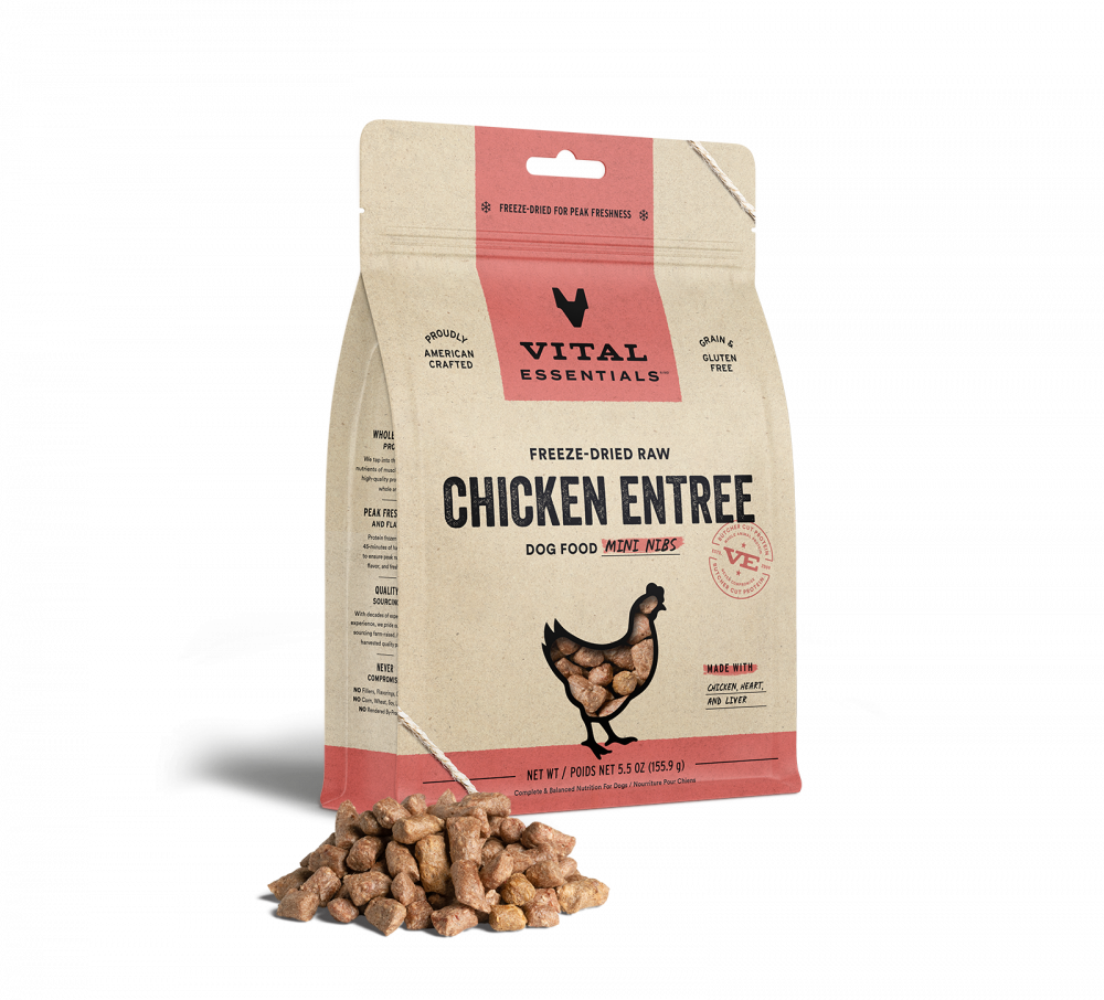 Vital Essentials Freeze Dried Grain Free Chicken Mini Nibs Entree for Dogs Food