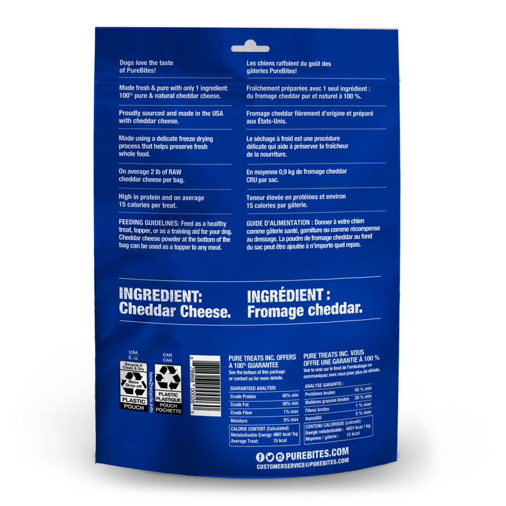 PureBites Freeze Dried Cheddar Cheese Dog Treats