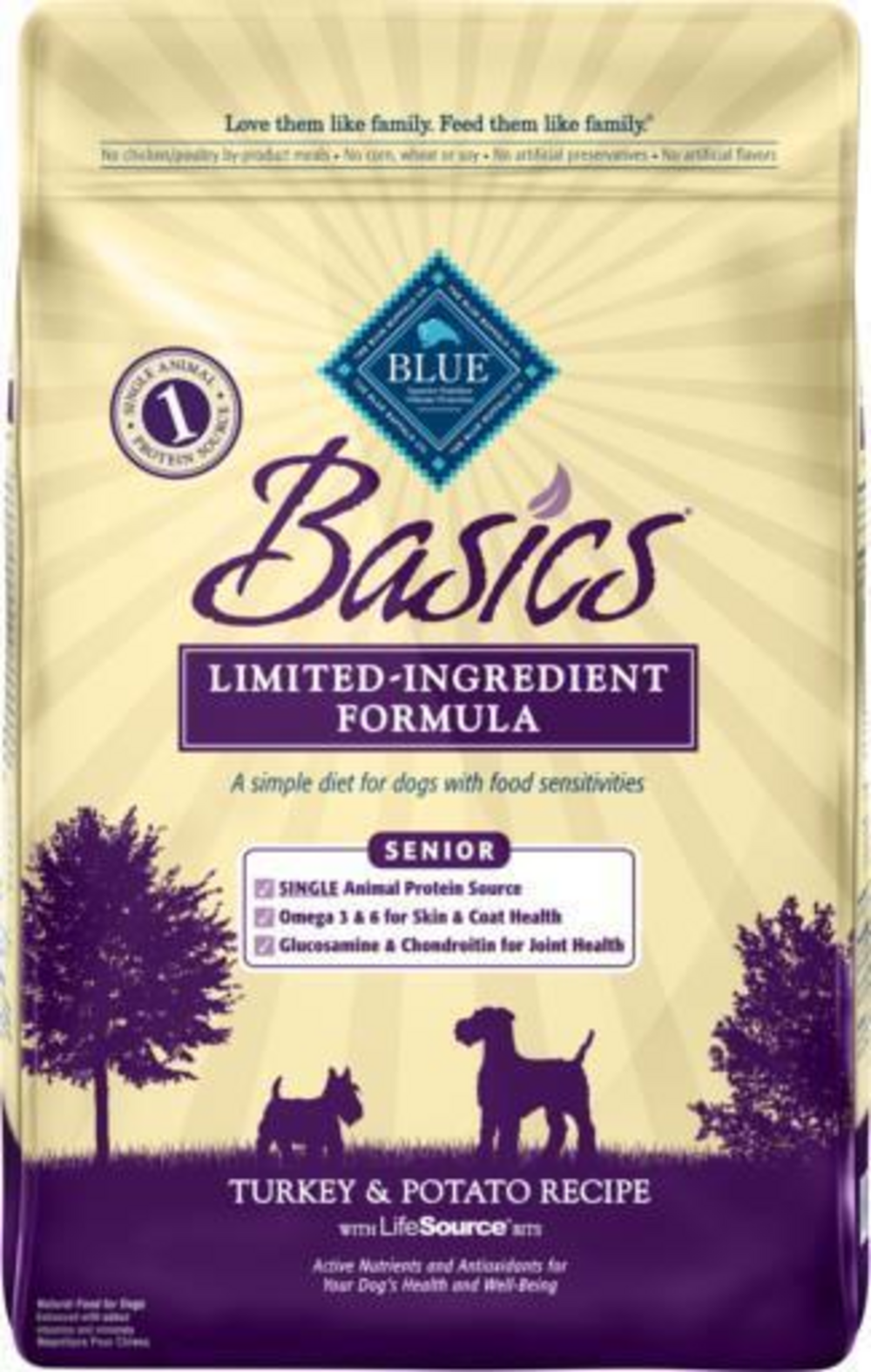 Blue Buffalo Basics Senior Skin & Stomach Care Turkey & Potato Recipe Dry Dog Food
