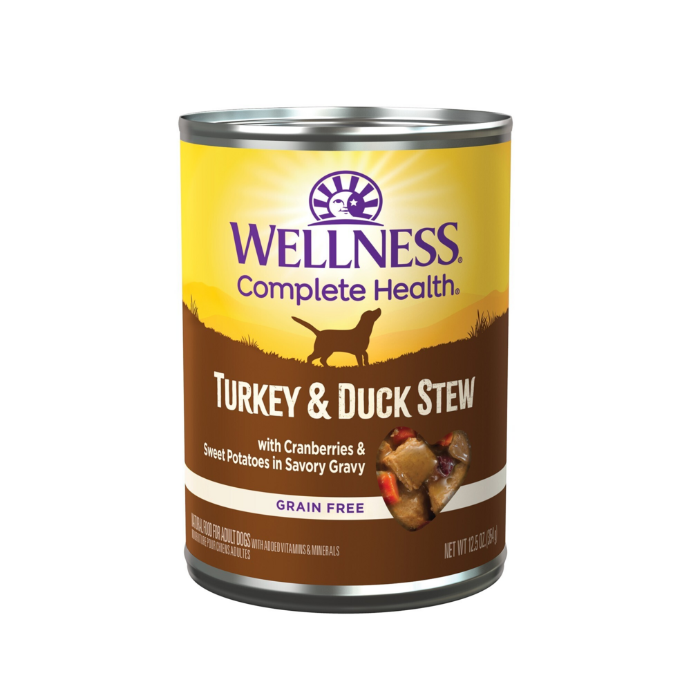 Wellness Grain Free Natural Turkey and Duck Stew with Sweet Potato and Cranberries Wet Canned Dog Food