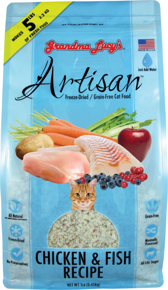 Grandma Lucy's Artisan Grain-Free  Chicken and Fish Freeze-Dried Cat Food