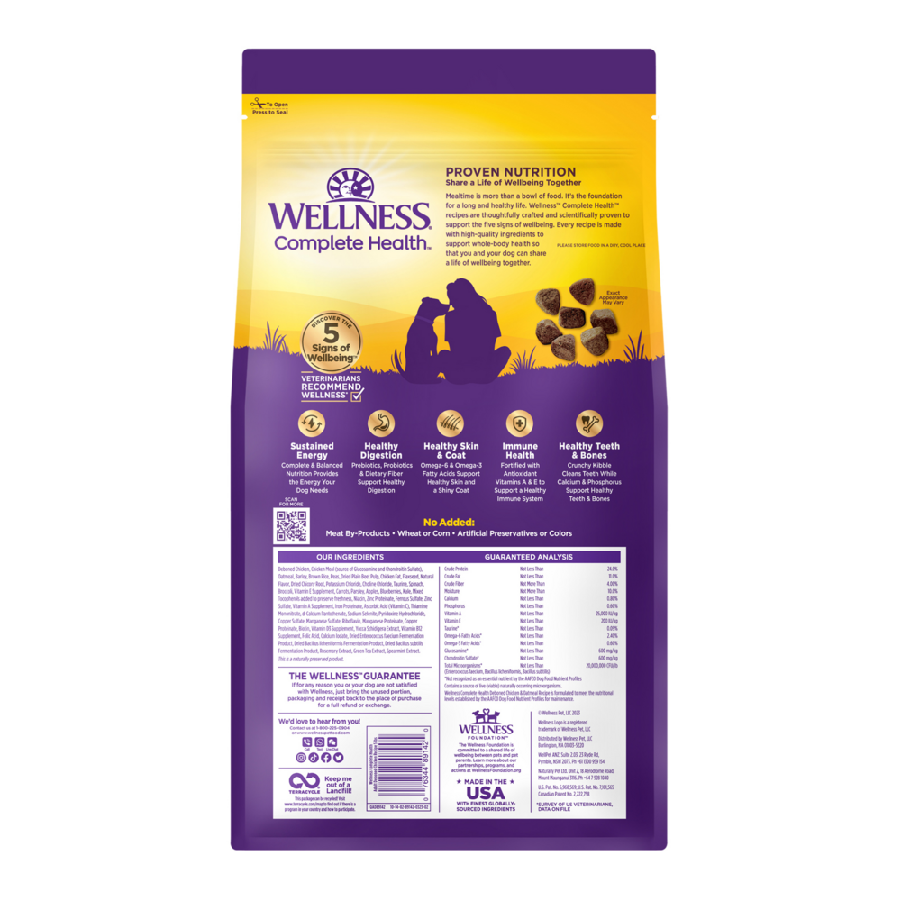 Wellness Complete Health Natural Chicken Recipe Dry Dog Food