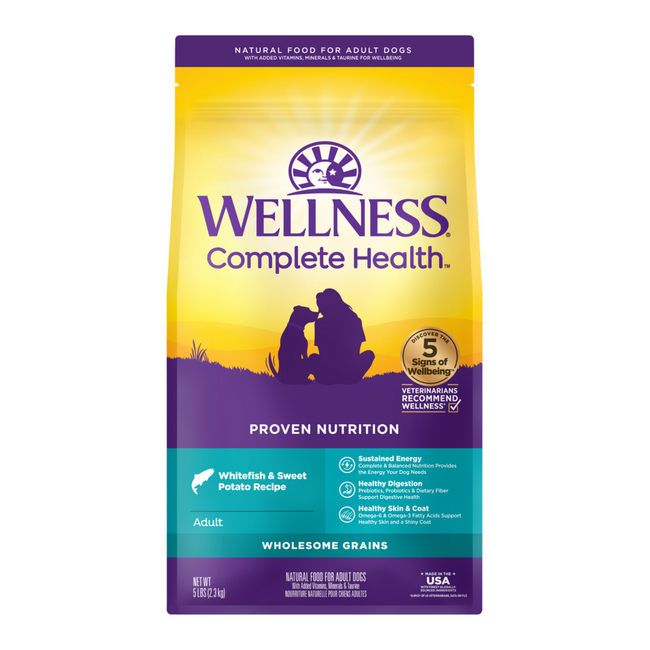 Wellness Complete Health Natural Adult Whitefish and Sweet Potato Recipe Dry Dog Food