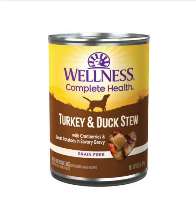 Wellness Grain Free Natural Turkey and Duck Stew with Sweet Potato and Cranberries Wet Canned Dog Food