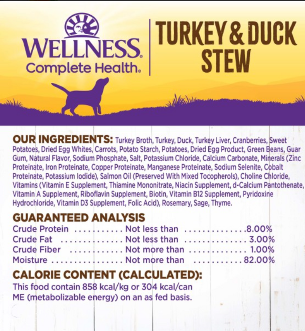 Wellness Grain Free Natural Turkey and Duck Stew with Sweet Potato