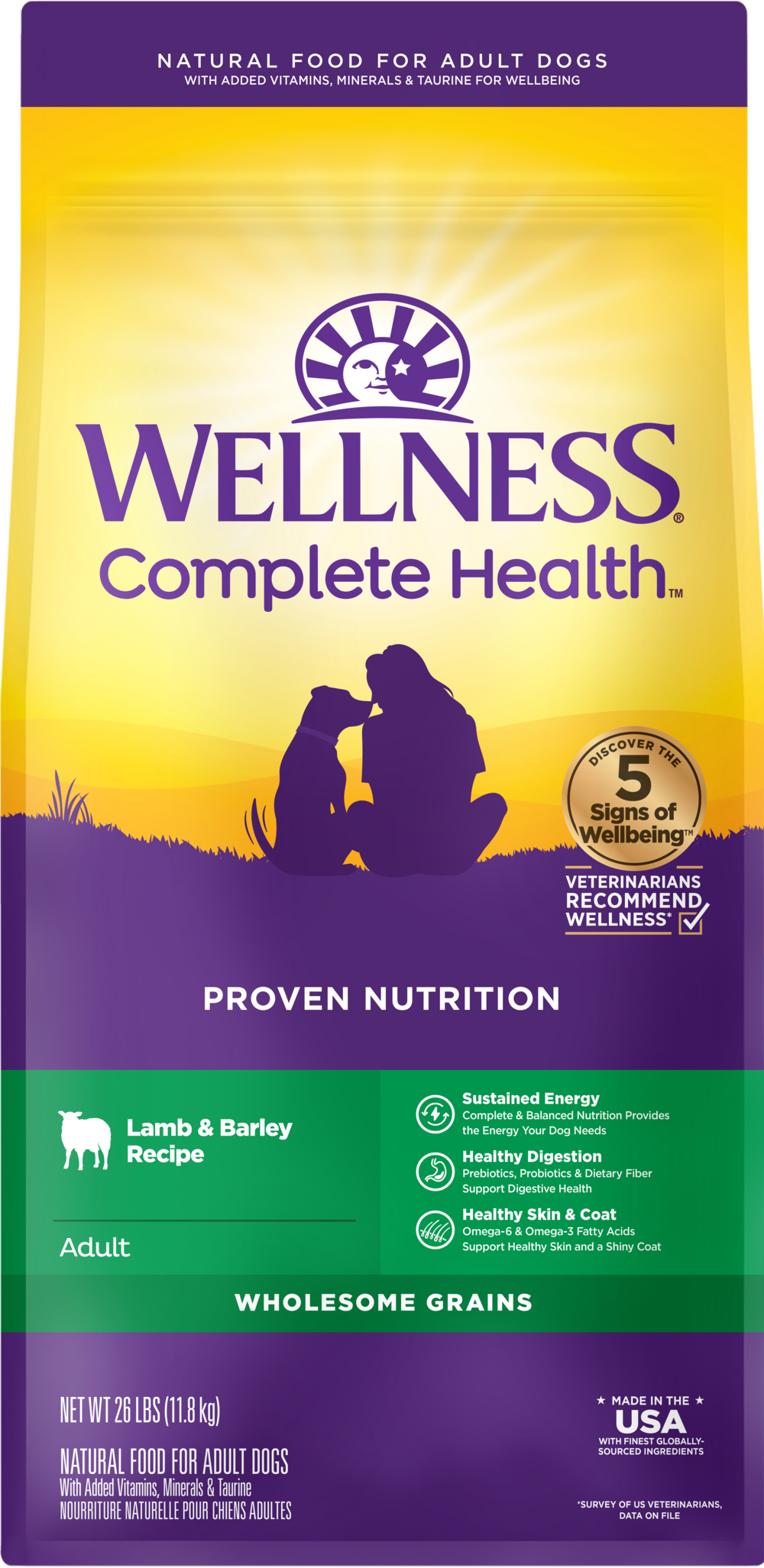 Wellness Complete Health Natural Lamb & Barley Recipe Dry Dog Food