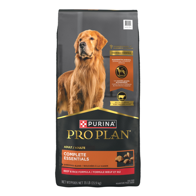 Purina Pro Plan Complete Essentials Adult Shredded Blend Beef & Rice Formula Dry Dog Food