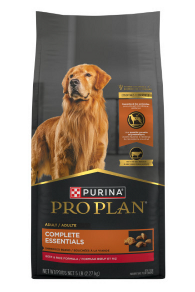 Purina Pro Plan Essentials Adult Shredded Blend Beef & Rice Formula Dry Dog Food