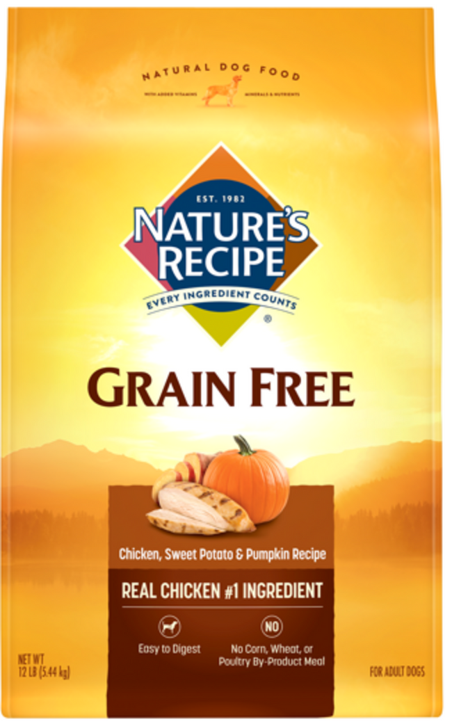 Nature's Recipe Grain Free Chicken, Sweet Potato & Pumpkin Dry Dog Food