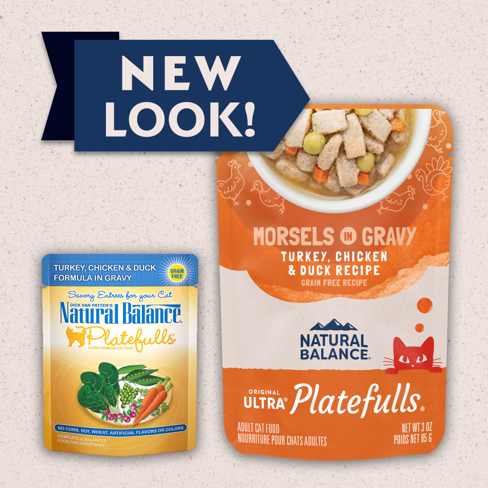 Natural Balance Original Ultra Platefulls Turkey, Chicken, & Duck Recipe Morsels in Gravy Wet Cat Food Pouches