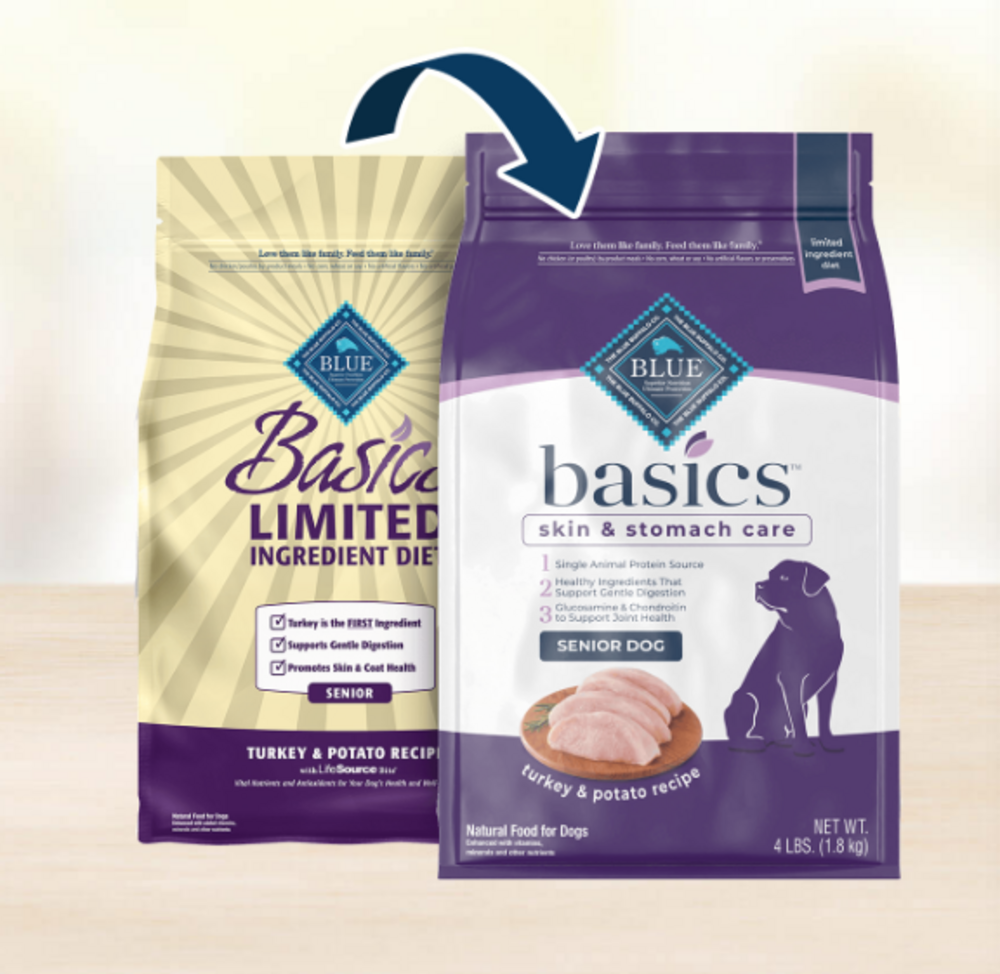 Blue basics senior dog food hotsell