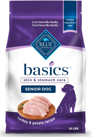 blue basic dog food vs blue buffalo Blue Buffalo Basics Turkey & Potato Recipe Senior Dry Dog Food