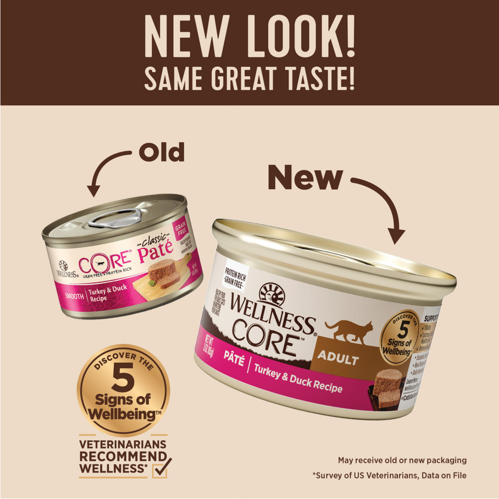 Wellness CORE Natural Grain Free Turkey and Duck Pate Wet Canned Cat Food