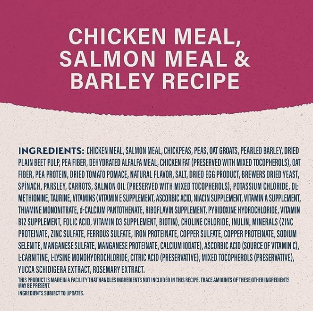 Natural Balance Ultra Fat Dogs Chicken, Salmon & Barley Dry Dog Food, 4-lb