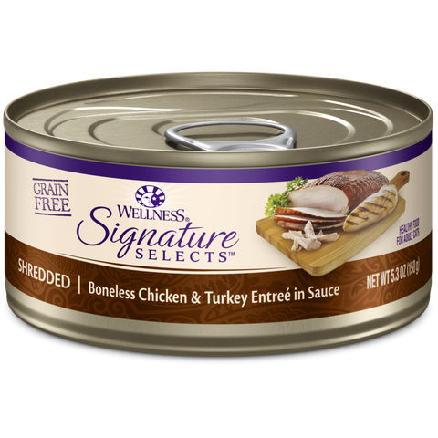 Wellness CORE Signature Selects Natural Grain Free Wet Canned Cat Food, Chunky Beef & Chicken