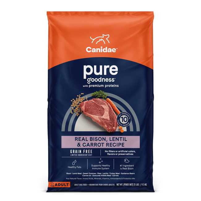 Canidae Pure Farm To Bowl Free-Range Bison, Lentil & Carrot Recipe Dog Food