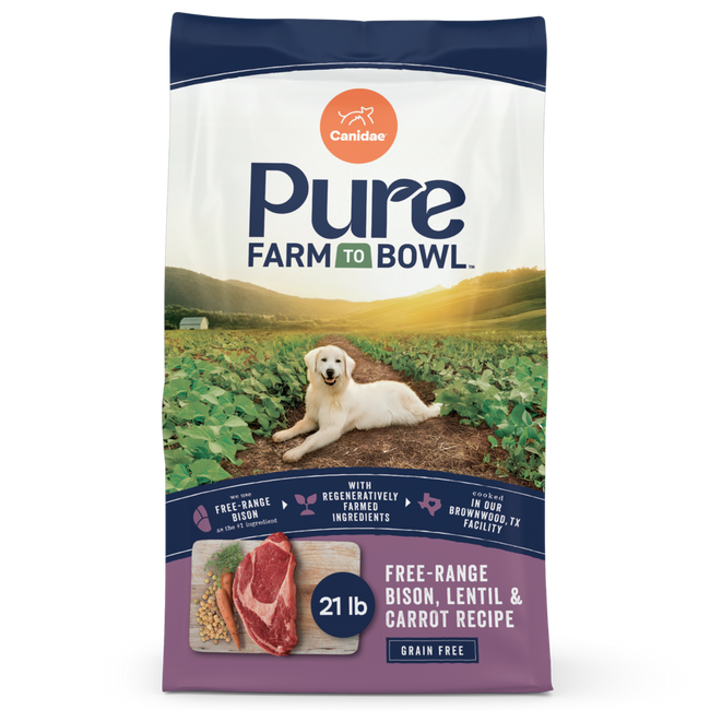 Canidae Pure Farm To Bowl Free-Range Bison, Lentil & Carrot Recipe Dog Food