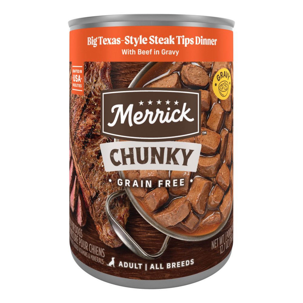 Merrick Grain Free Big Texas Steak Tips Adult Wet Dog Food