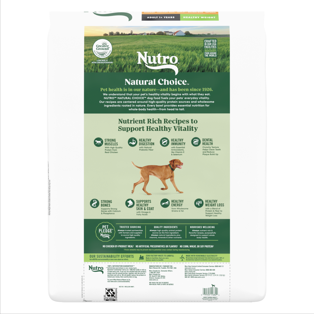 Nutro Wholesome Essentials Healthy Weight Adult Farm-Raised Chicken, Lentils & Sweet Potato Dry Dog Food