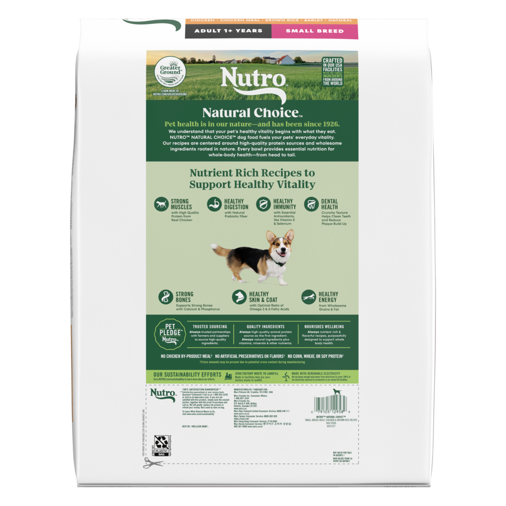 Nutro Wholesome Essentials Small Breed Adult Farm-Raised Chicken, Brown Rice & Sweet Potato Dry Dog Food