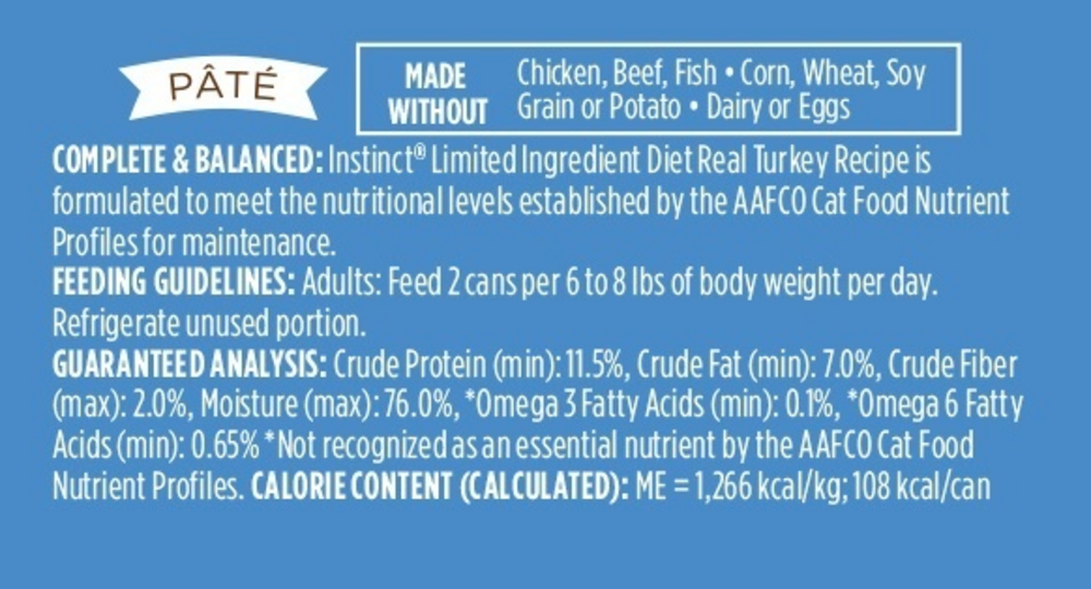 Instinct Limited Ingredient Diet Grain Free Turkey Wet Cat Food