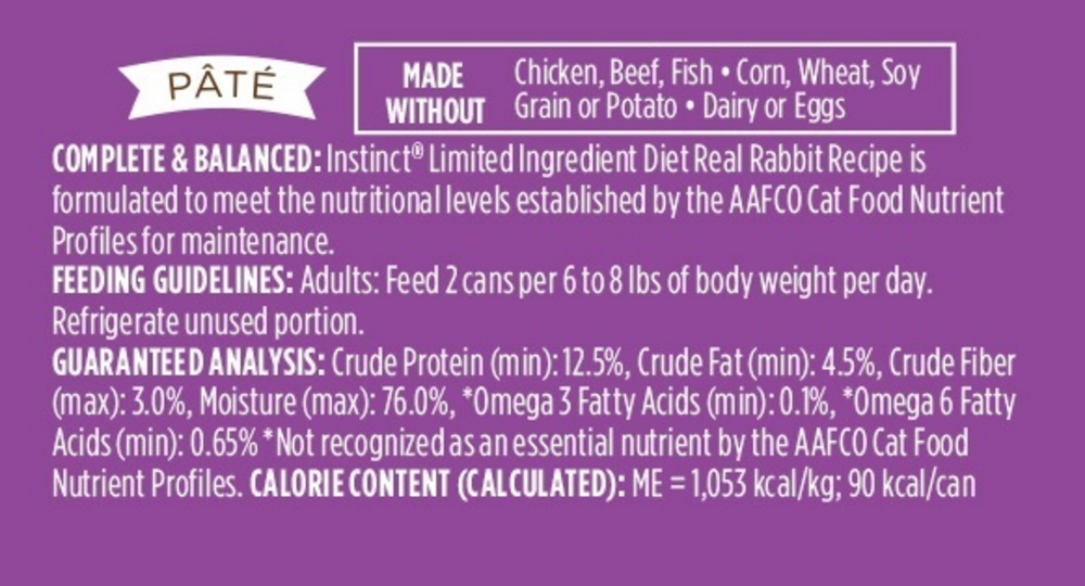 Instinct Limited Ingredient Diet Grain Free Rabbit Wet Cat Food