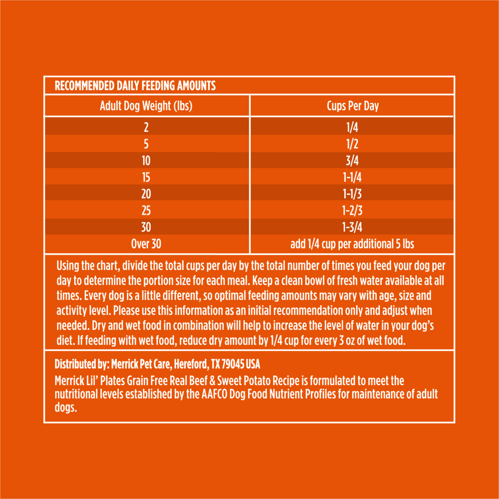 Merrick Lil Plates Small Breed Dog Food Grain Free Real Texas Beef & Sweet Potato Recipe Small Dog Food