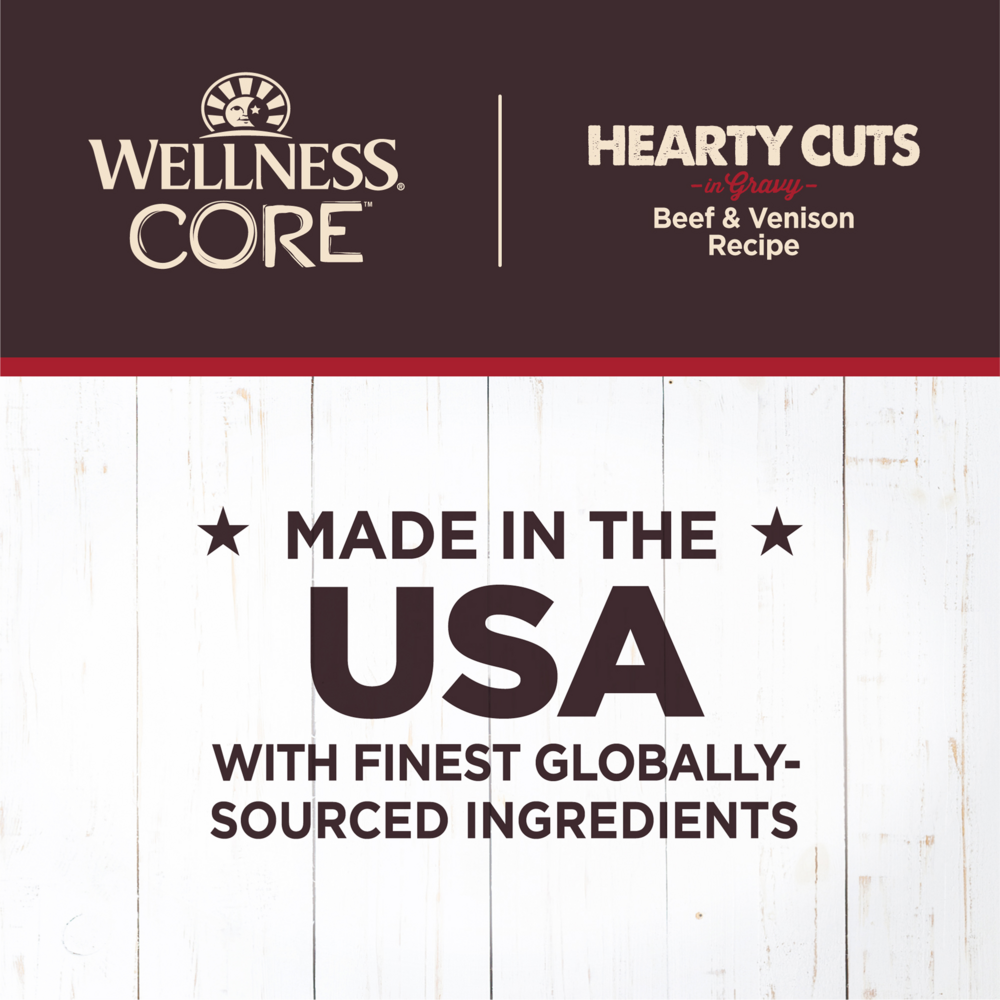 Wellness CORE Natural Grain Free Hearty Cuts Beef and Venison Canned Dog Food