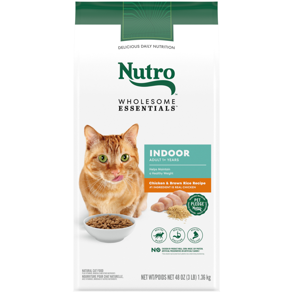 Nutro Wholesome Essentials Indoor Chicken and Brown Rice Recipe Adult  Dry Cat Food