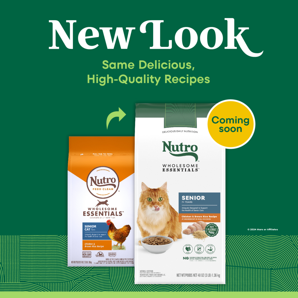 Nutro Wholesome Essentials Senior Cat Chicken and Brown Rice Dry Cat Food