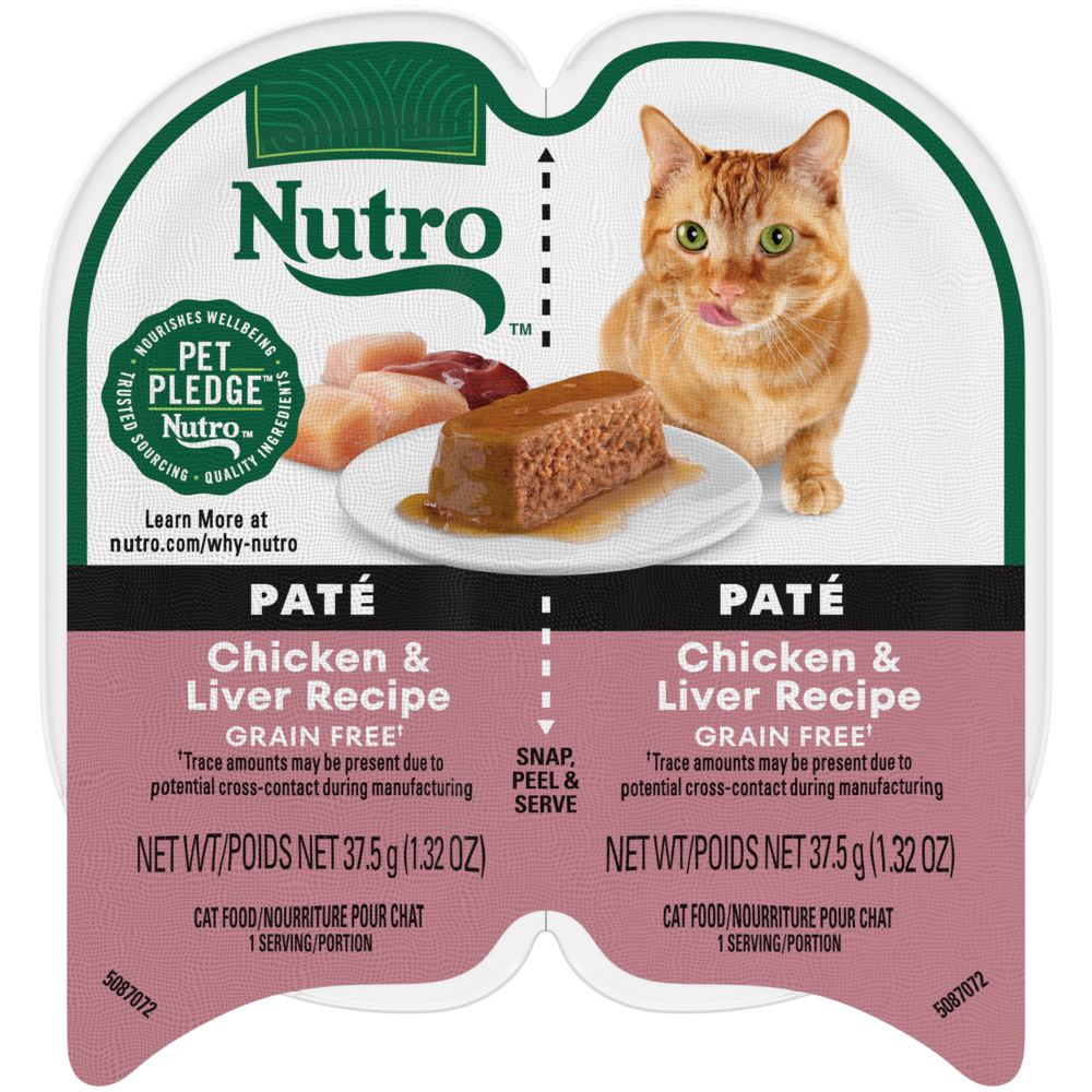 Nutro Perfect Portions Adult Grain Free Chicken & Liver Pate Wet Cat Food Trays