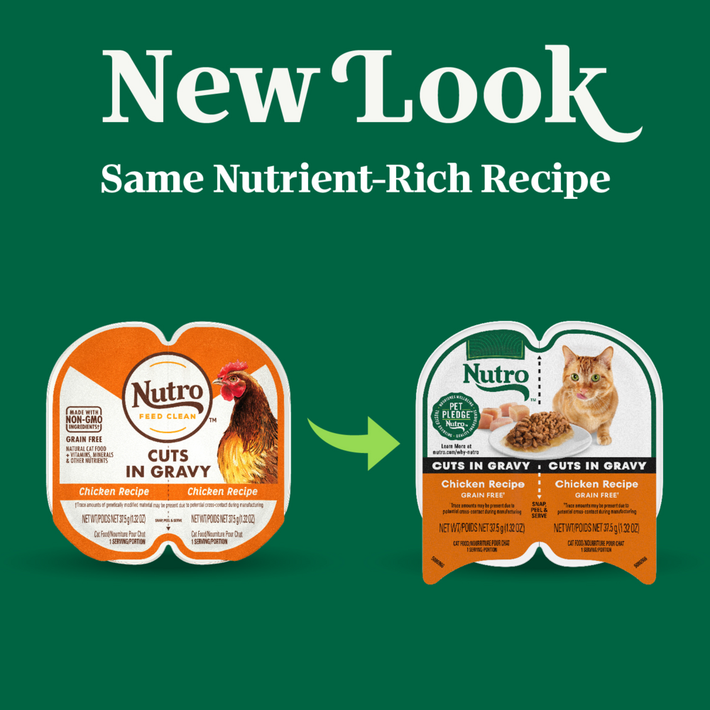 Nutro Perfect Portions Grain Free Cuts In Gravy Real Chicken Recipe Wet Cat Food Trays
