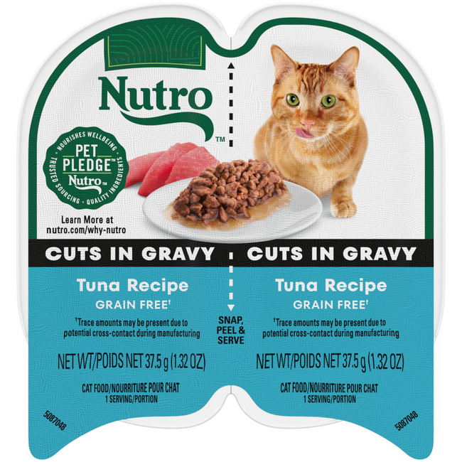 Nutro Perfect Portions Grain Free Cuts In Gravy Real Tuna Recipe Wet Cat Food Trays