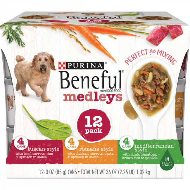 Beneful Medley Variety Pack Mediterranean, Romana, Tuscan Canned Dog food