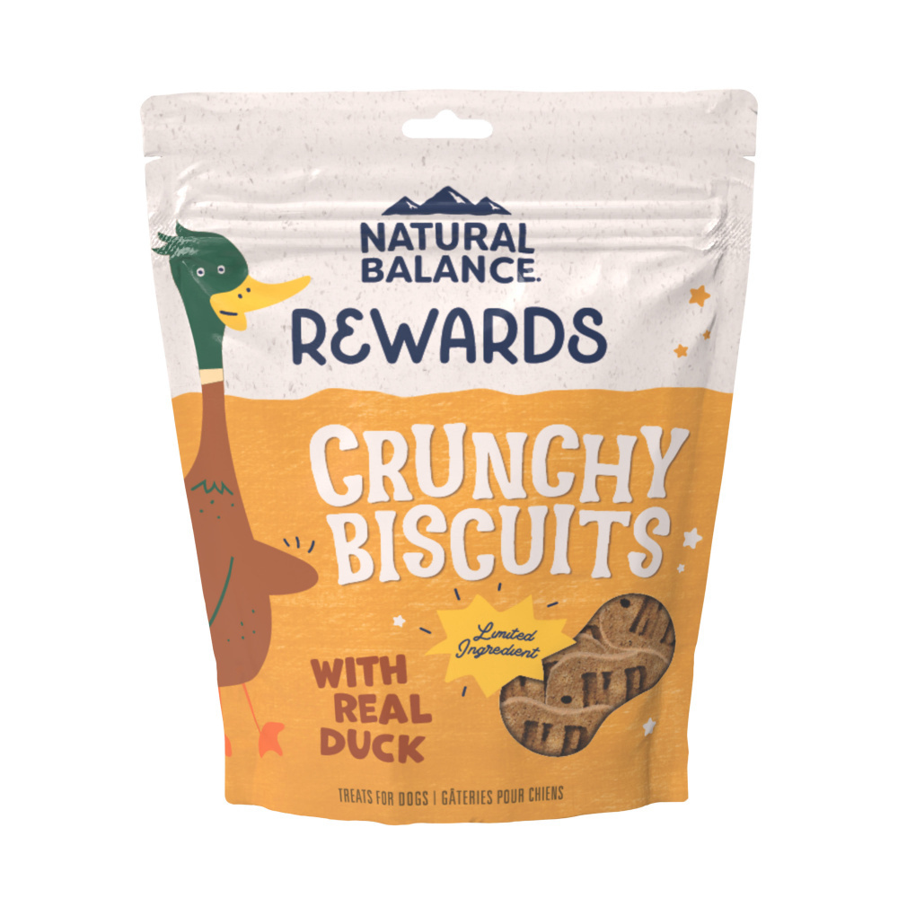 Natural Balance Rewards Crunchy Biscuits Dog Treats for Small Breeds with Real Duck