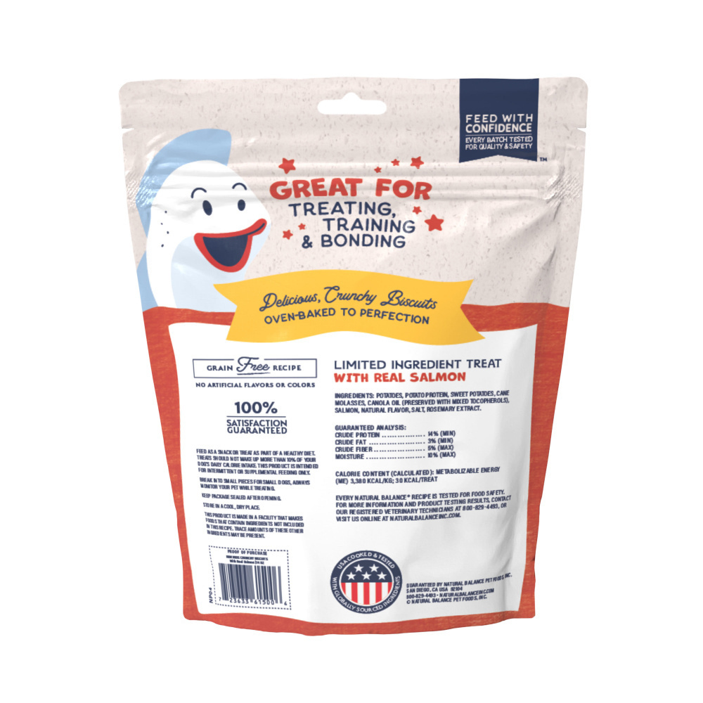 Natural Balance Rewards Crunchy Biscuits Dog Treats for Small Breeds with Real Salmon