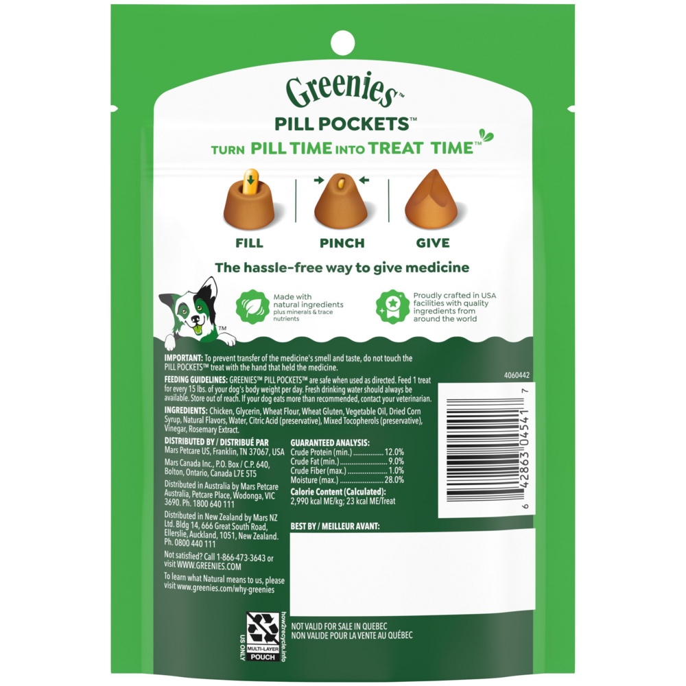 Greenies Pill Pockets Canine Chicken Flavor Dog Treats